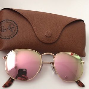 RAY BAN PINK HEXAGONAL SUNGLASSES